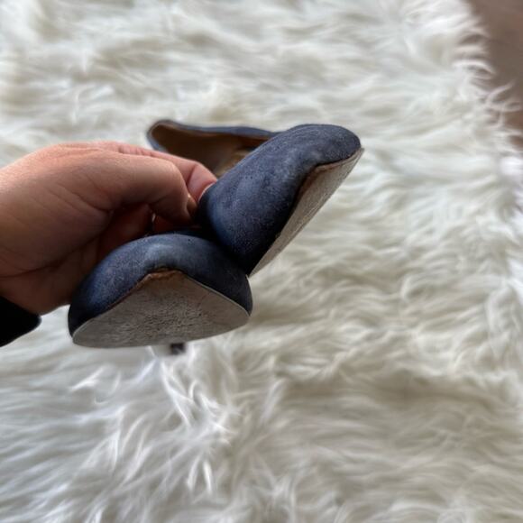 Coach Women’s Navy Blue Suede Pumps High Heels Pointed Toe Stiletto Classic 8.5B - Picture 5 of 10